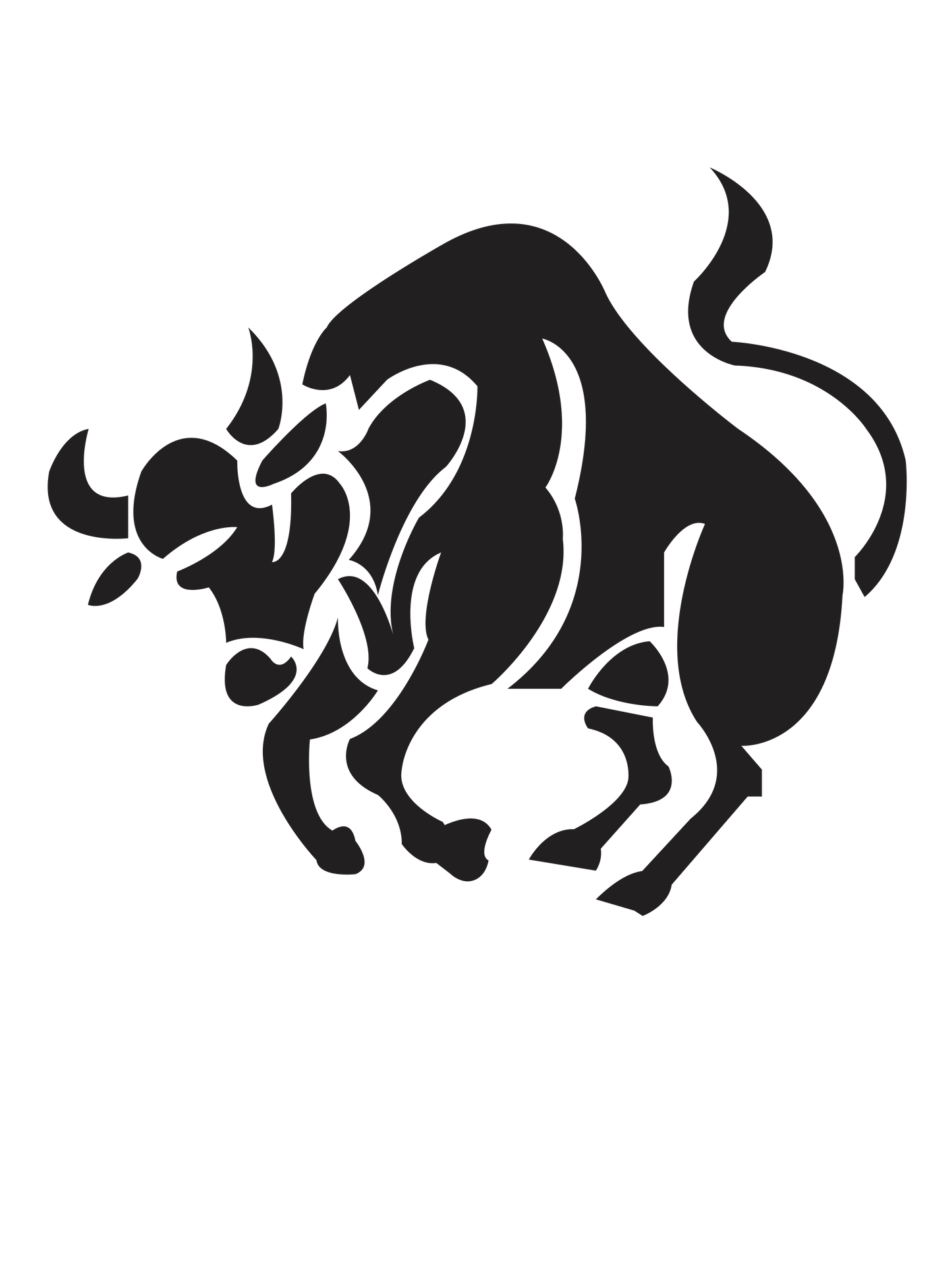 Bull Zodiac Sign for custom printing on t-shirts and apparel