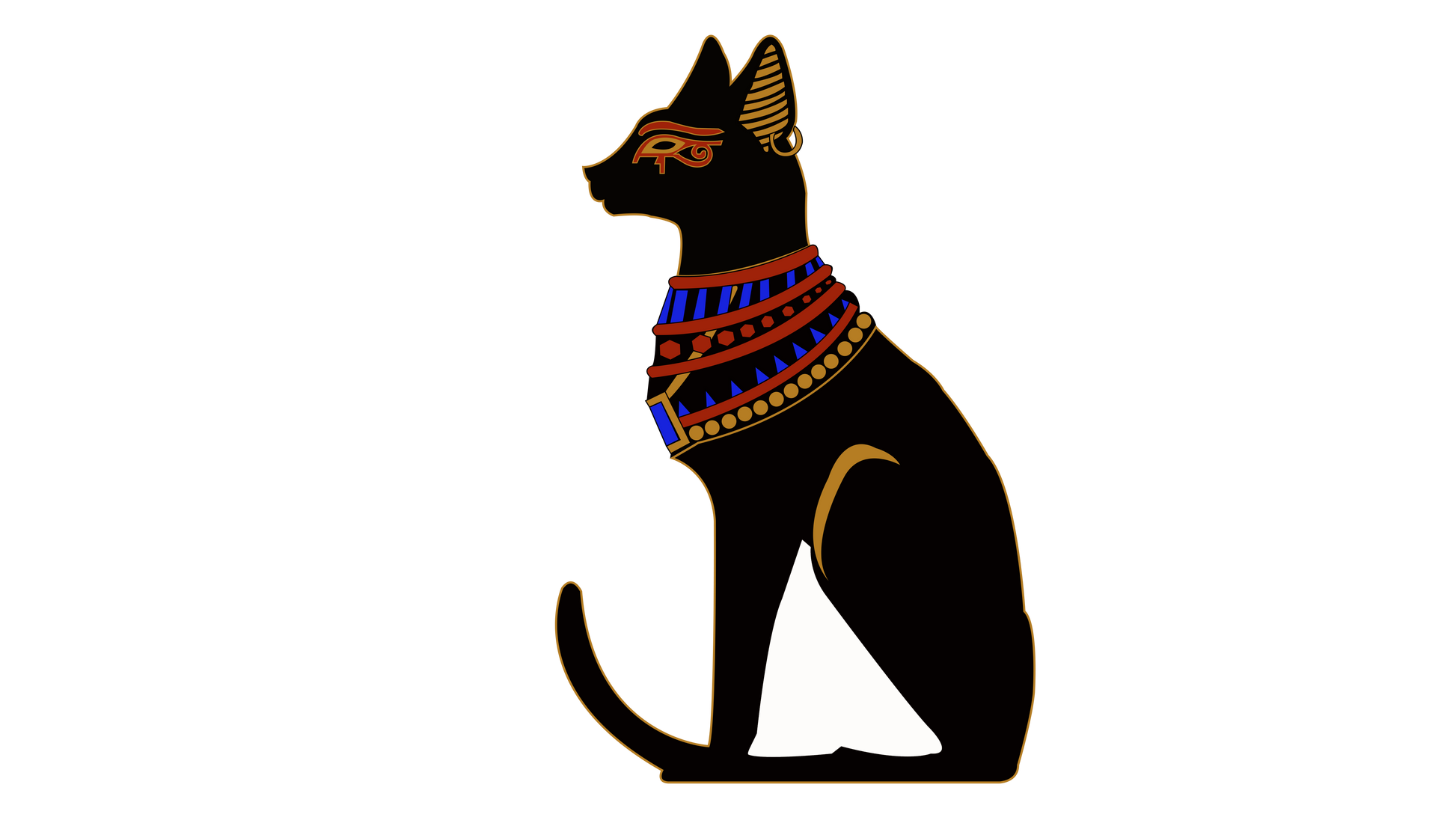 Egyptian Black Cat  design for custom printing on t-shirts and apparel