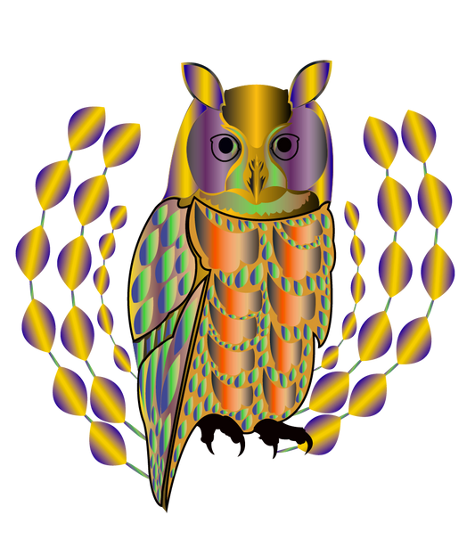 COLOURFUL OWL ILLUSTRATIONOwl Design Elevate your creative projects with this striking owl illustration. Perfect for print digital designs