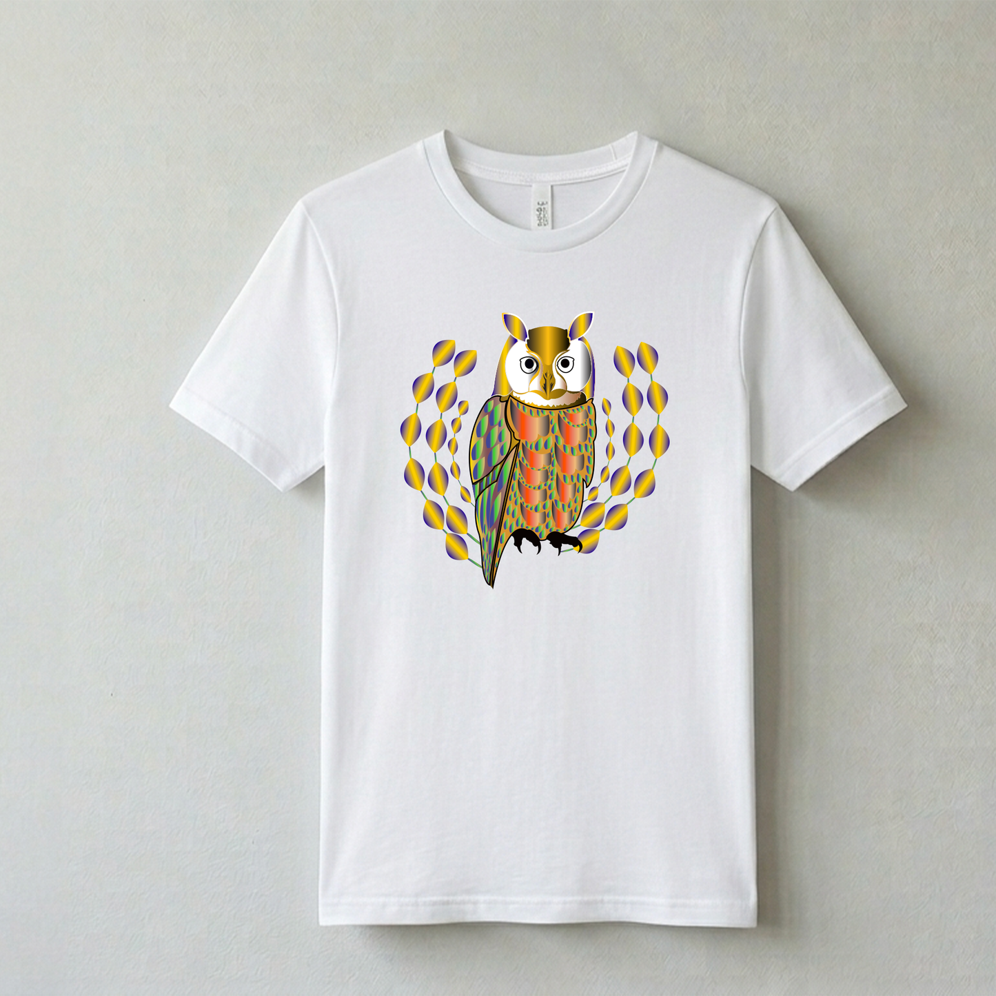 “Radiant Owl Graphic Tee – Bold Style Meets Nature’s Wisdom.”