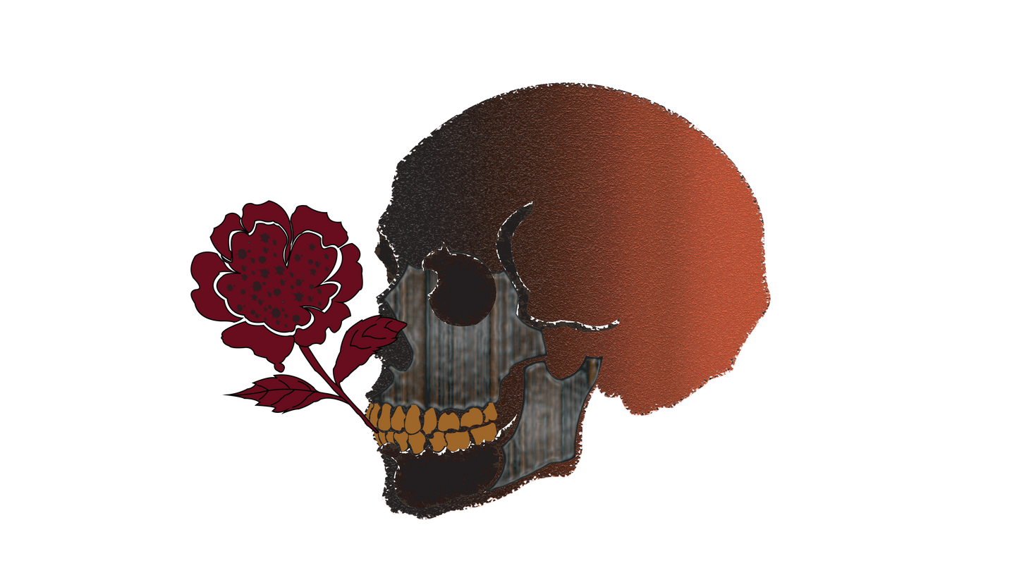 Skull Flower artwork for custom t-shirt printing and wall posters
