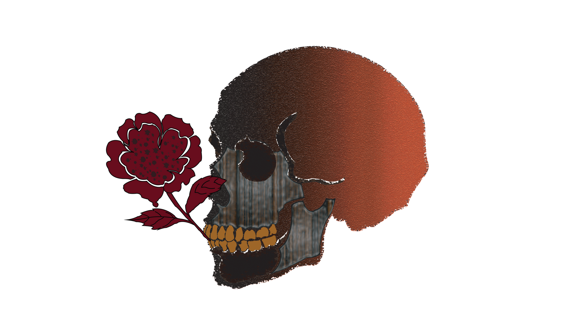 Skull Flower artwork for custom t-shirt printing and wall posters
