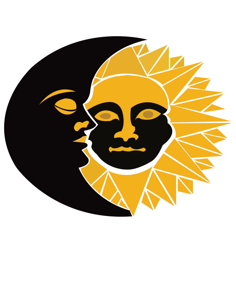 Sun and Moon design for custom printing on t-shirts and apparel